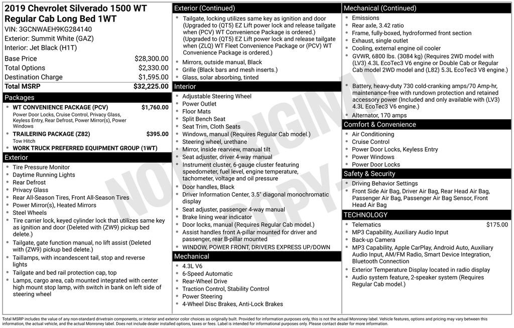 chevrolet silverado 1500 2019 3GCNWAEH9KG284140 image